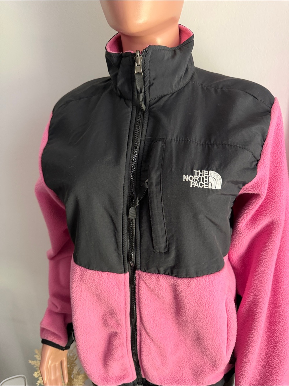 The North Face Pink and Black Teddy Fleece Jacket - Picture 2 of 4